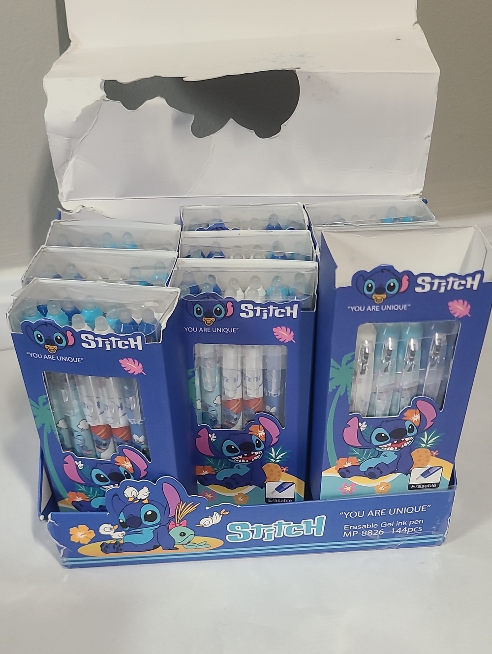 Stitch Erasable Gel Ink Pens - Blue/Teal Accents (10 Packs)